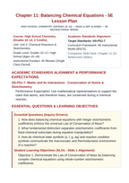 Balancing Chemical Equations 5E Lesson Plan sample page