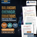 Balancing Chemical Equations Fill-in-the-Blank Vocabulary Worksheet cover