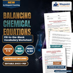 Balancing Chemical Equations Fill-in-the-Blank Vocabulary Worksheet cover