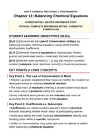 Balancing Chemical Equations Guided Notes sample page