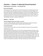 Balancing Chemical Equations Model Response & Scoring Guide sample page