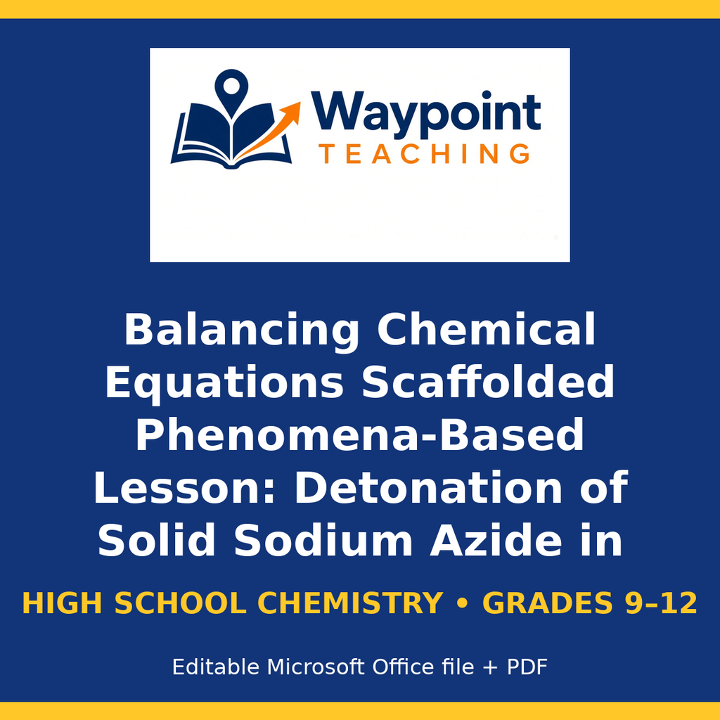 Balancing Chemical Equations Scaffolded Phenomena-Based Lesson: Detonation of Solid Sodium Azide in Millisecond Airbag Inflation Presentation cover