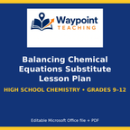 Balancing Chemical Equations Substitute Lesson Plan cover