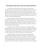 Calculating Average Atomic Mass from Isotope Abundance Reading Worksheet sample page