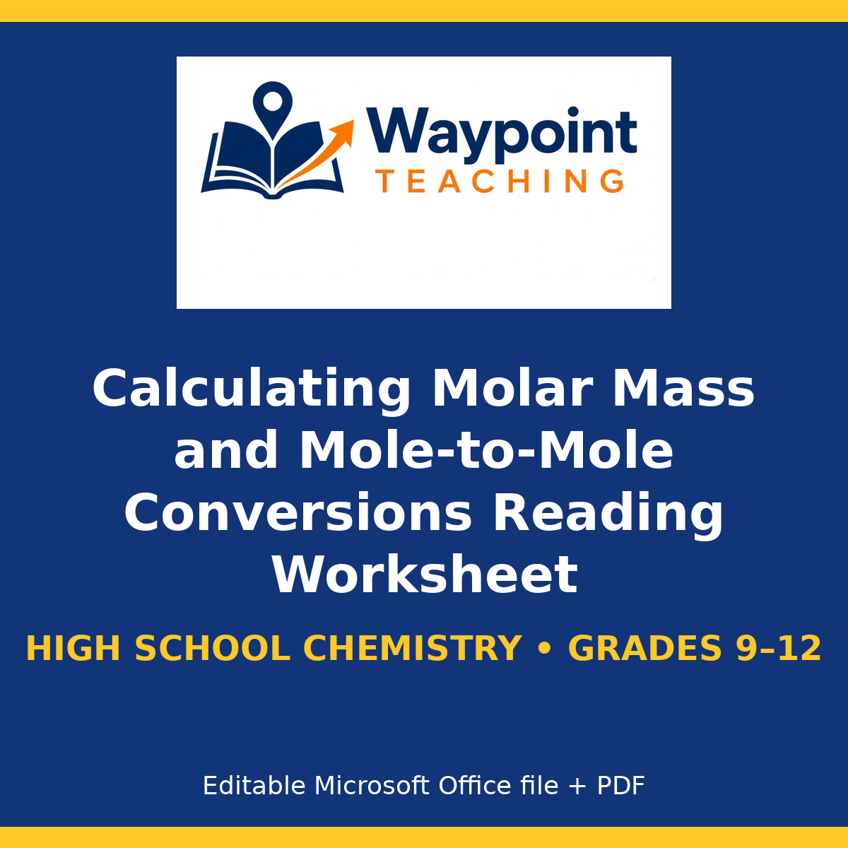 Calculating Molar Mass and Mole-to-Mole Conversions Reading Worksheet cover