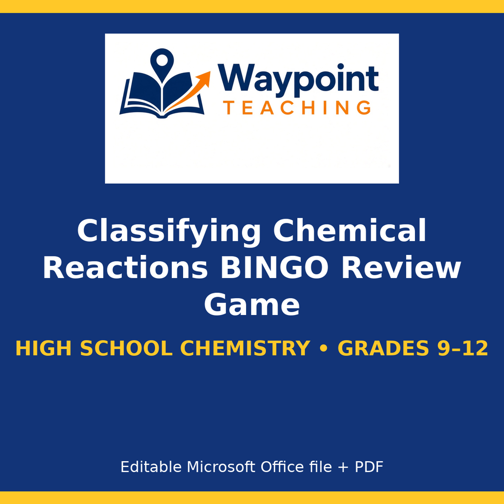 Classifying Chemical Reactions BINGO Review Game cover