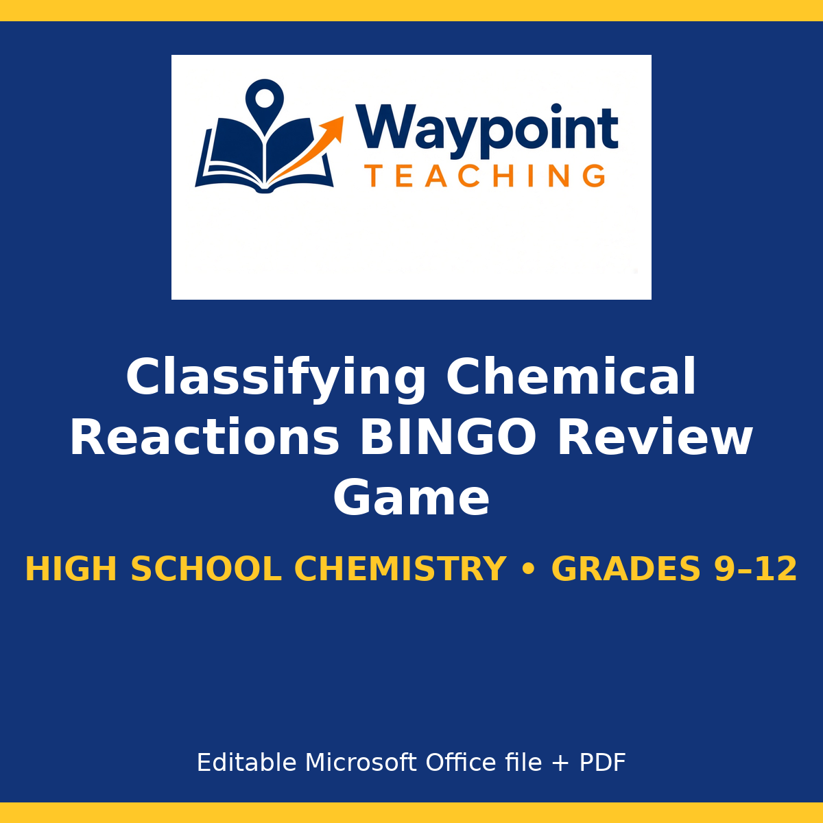 Classifying Chemical Reactions BINGO Review Game cover