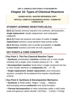 Classifying Chemical Reactions Guided Notes sample page