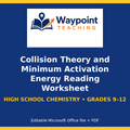 Collision Theory and Minimum Activation Energy Reading Worksheet cover