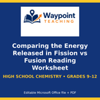 Comparing the Energy Released in Fission vs Fusion Reading Worksheet cover