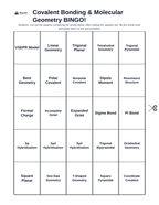 Covalent Bonding & Molecular Geometry BINGO Review Game sample page