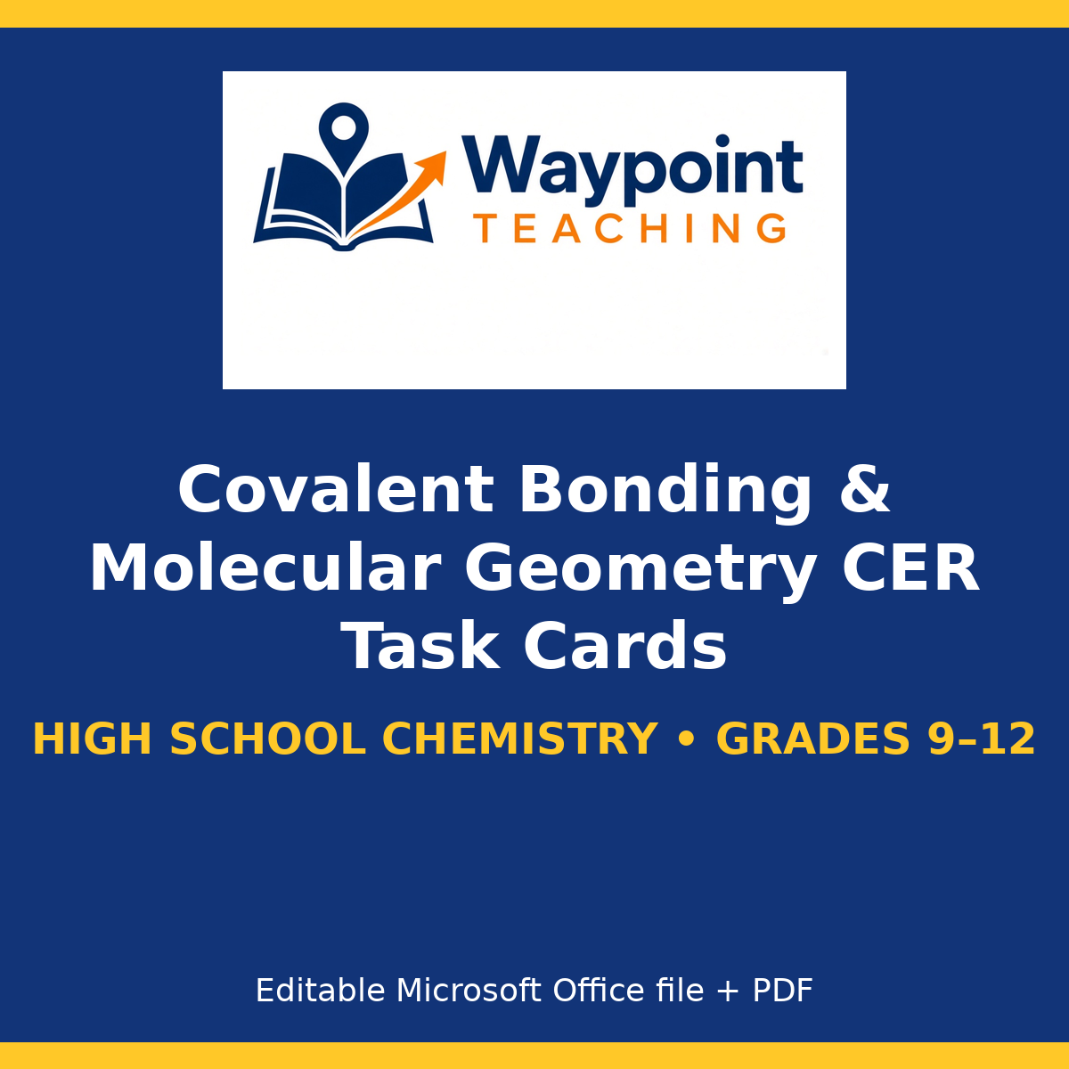 Covalent Bonding & Molecular Geometry CER Task Cards cover