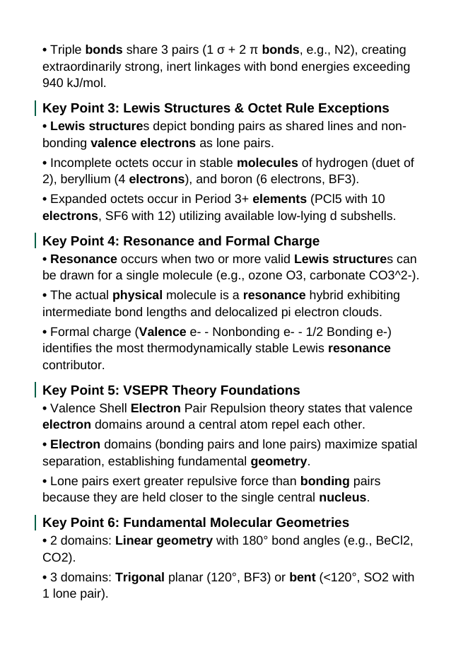 Covalent Bonding & Molecular Geometry Guided Notes sample page