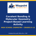 Covalent Bonding & Molecular Geometry Project-Based Learning Activity cover