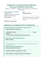 Covalent Bonding & Molecular Geometry Substitute Lesson Plan sample page