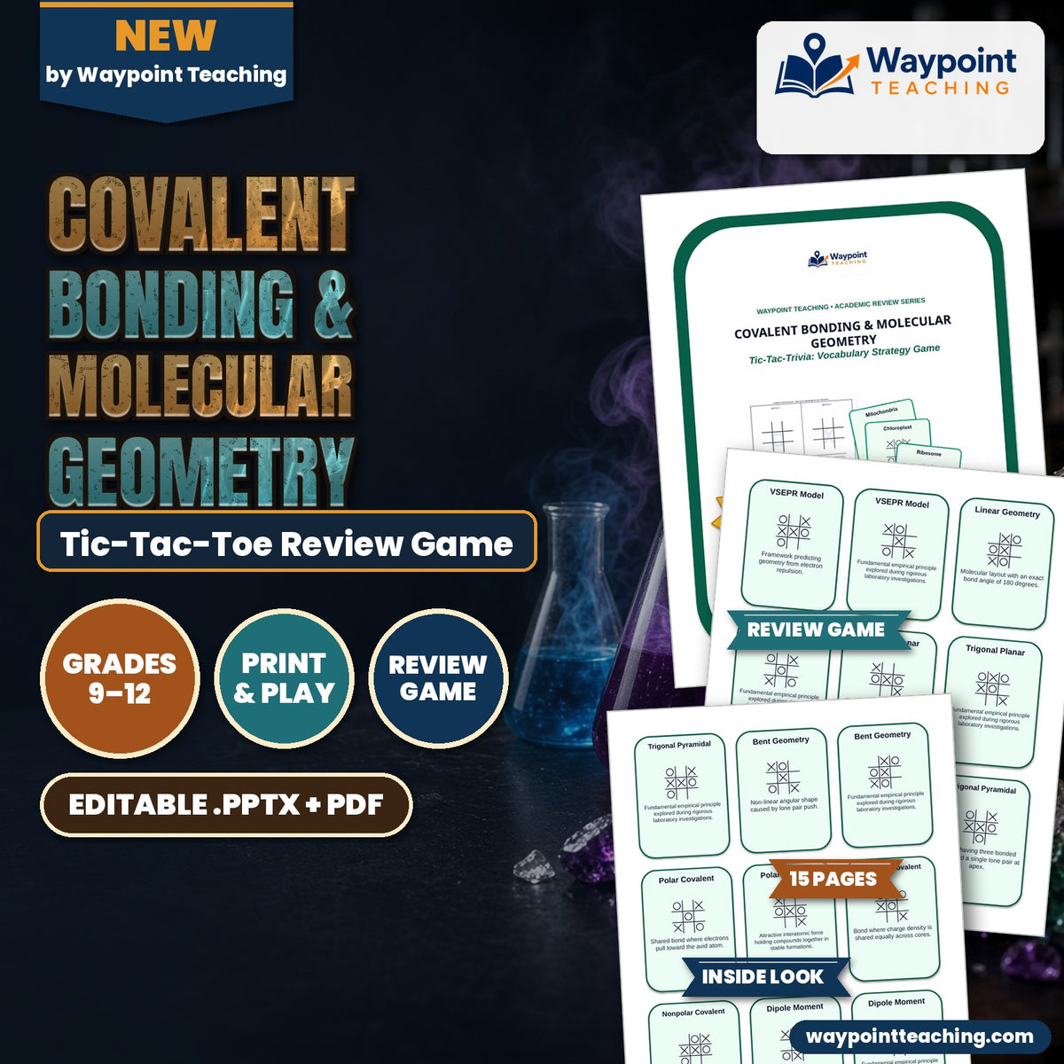 Covalent Bonding & Molecular Geometry Tic-Tac-Toe Review Game cover
