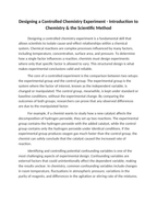 Designing a Controlled Chemistry Experiment Reading Worksheet sample page