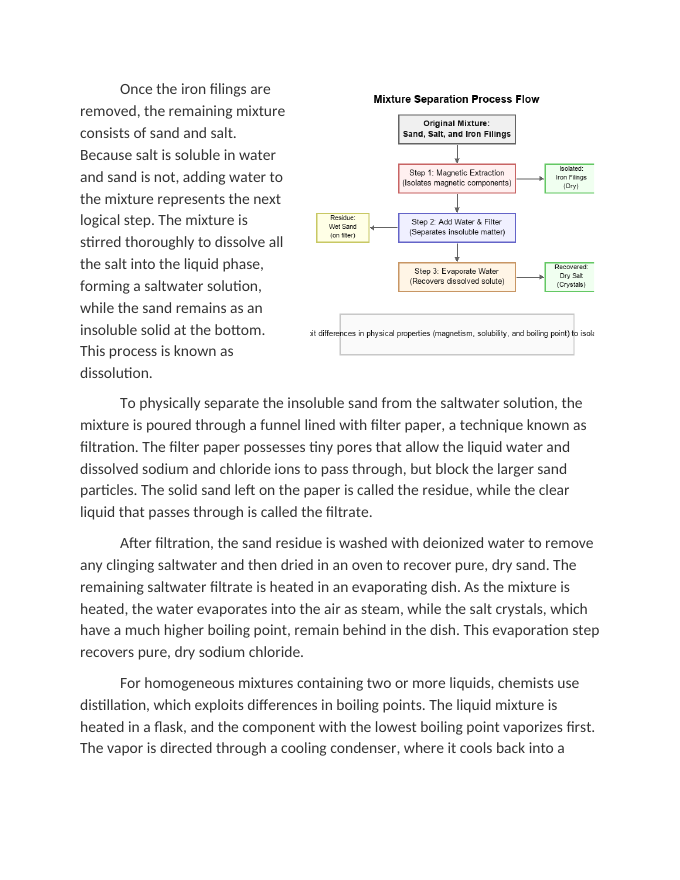 Designing a Solution for Separating a Multi Component Mixture Reading Worksheet sample page