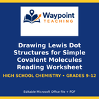 Drawing Lewis Dot Structures for Simple Covalent Molecules Reading Worksheet cover