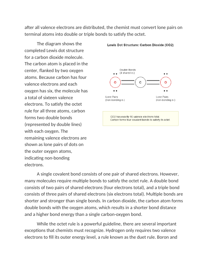 Drawing Lewis Dot Structures for Simple Covalent Molecules Reading Worksheet sample page
