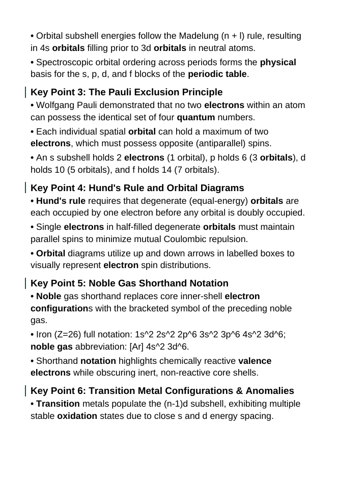 Electron Configuration & Periodic Properties Guided Notes sample page
