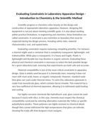 Evaluating Constraints in Laboratory Apparatus Design Reading Worksheet sample page