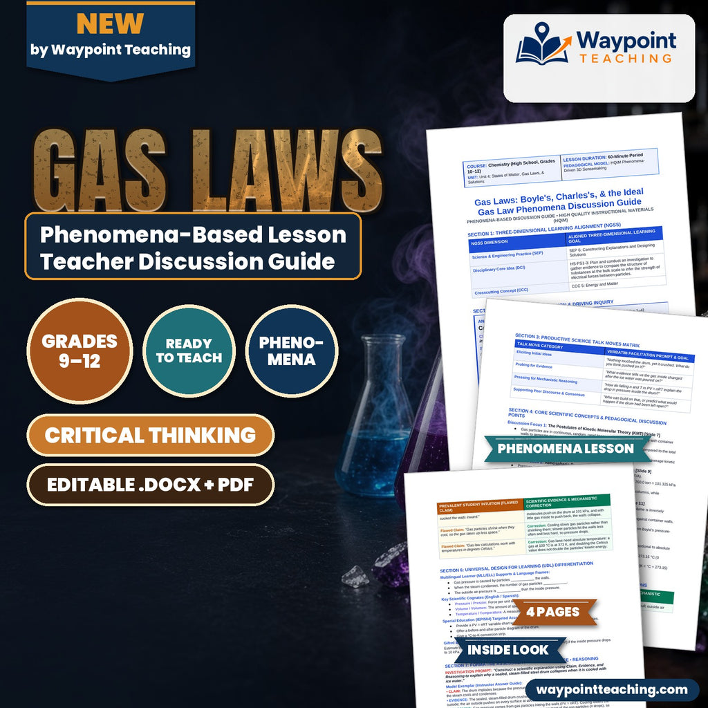 Gas Laws: Boyle's, Charles's, & the Ideal Gas Law Phenomena-Based Lesson: Catastrophic Implosion of an Industrial Steel Drum by Air Pressure Teacher Discussion Guide cover
