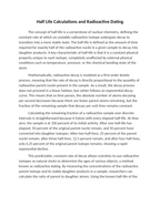 Half Life Calculations and Radioactive Dating Reading Worksheet sample page