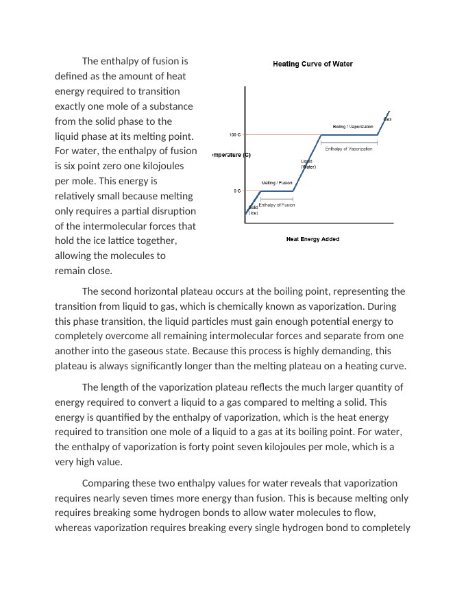 Heating Curves and the Enthalpy of Fusion and Vaporization Reading Worksheet sample page