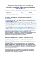 Hydroxide Precipitation and Chelation in Industrial Heavy Metal Wastewater Remediation CER Phenomena Worksheet sample page