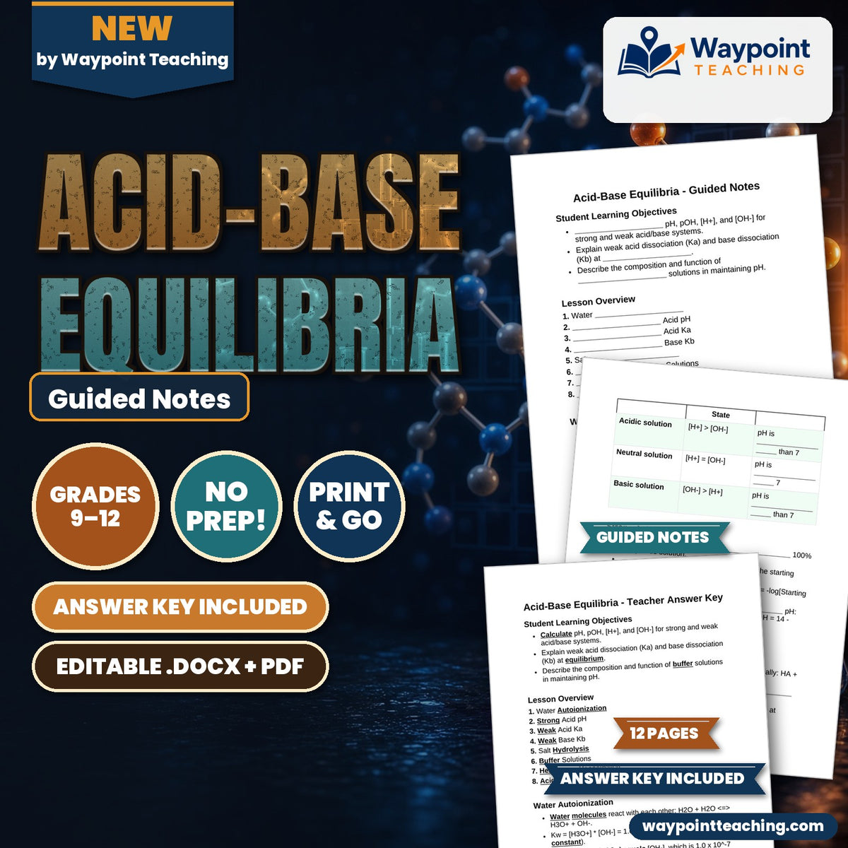 Acid-Base Equilibria Guided Notes cover