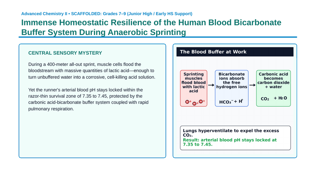 Acid-Base Equilibria Scaffolded Phenomena-Based Lesson: Immense Homeostatic Resilience of the Human Blood Bicarbonate Buffer System During Anaerobic Sprinting Presentation sample page
