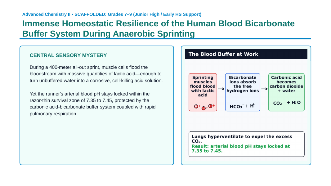 Acid-Base Equilibria Scaffolded Phenomena-Based Lesson: Immense Homeostatic Resilience of the Human Blood Bicarbonate Buffer System During Anaerobic Sprinting Presentation sample page