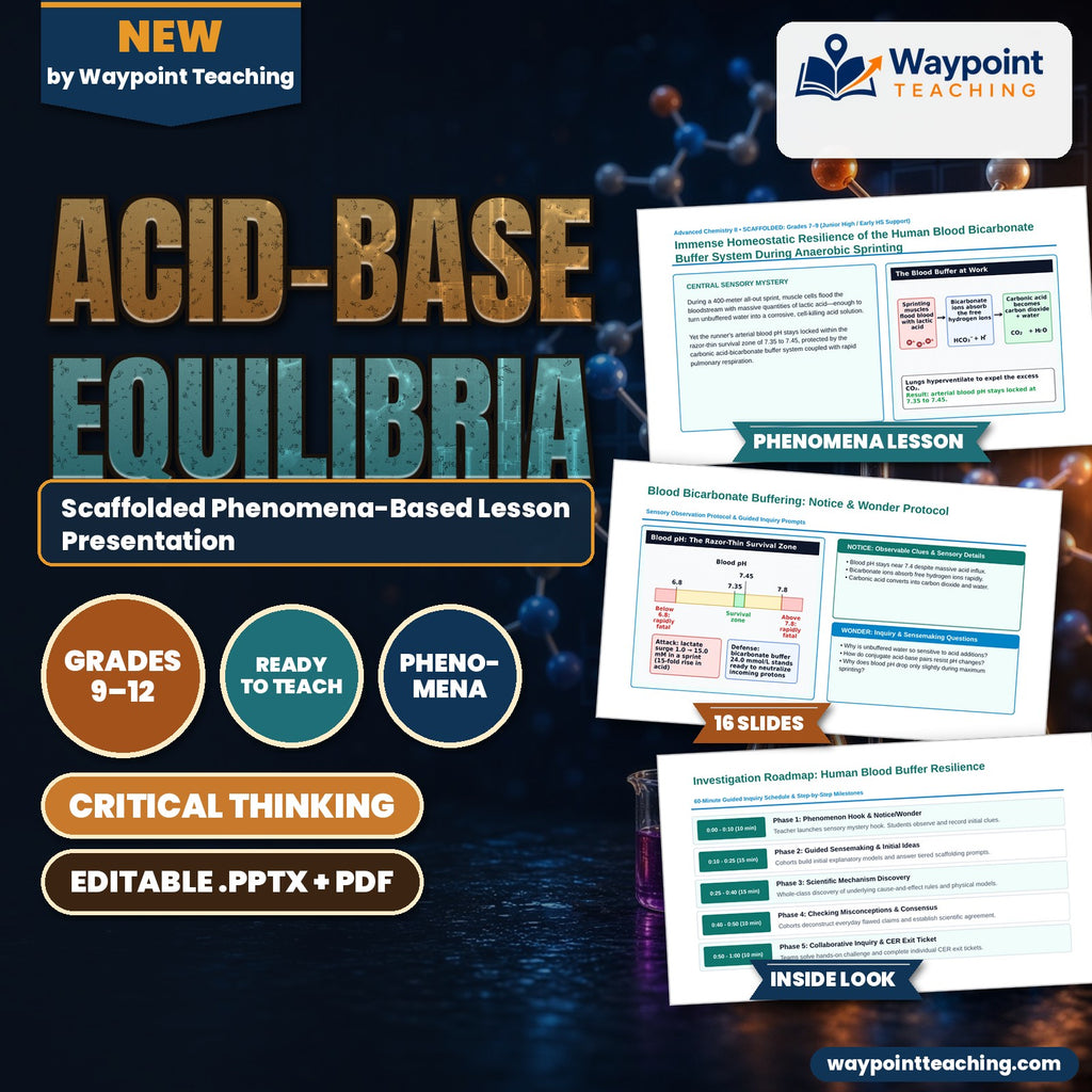 Acid-Base Equilibria Scaffolded Phenomena-Based Lesson: Immense Homeostatic Resilience of the Human Blood Bicarbonate Buffer System During Anaerobic Sprinting Presentation cover