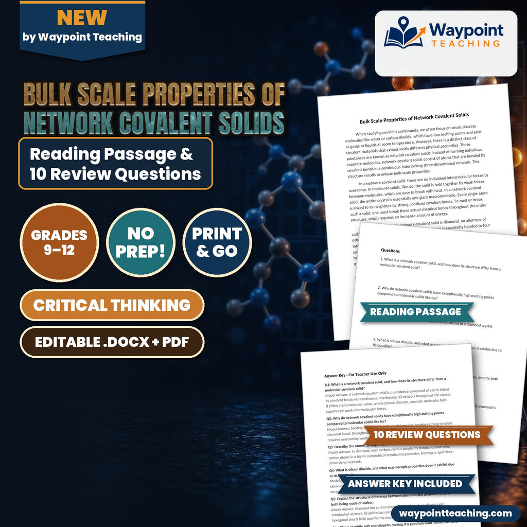 Bulk Scale Properties of Network Covalent Solids Reading Worksheet cover