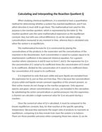Calculating and Interpreting the Reaction Quotient Q Reading Worksheet sample page
