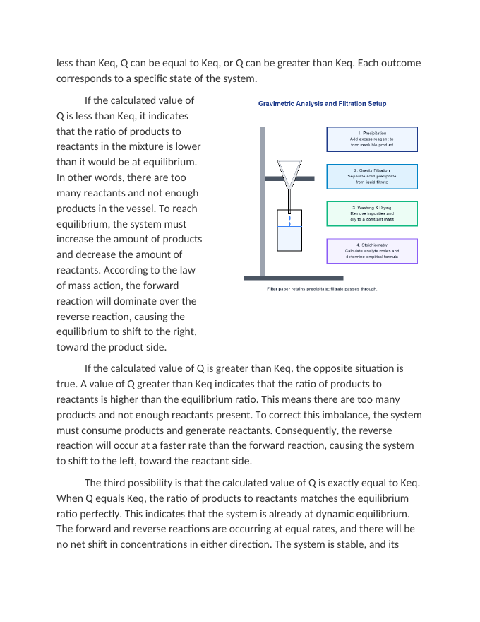 Calculating and Interpreting the Reaction Quotient Q Reading Worksheet sample page
