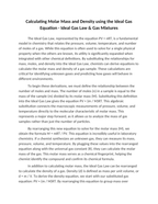 Calculating Molar Mass and Density using the Ideal Gas Equation Reading Worksheet sample page