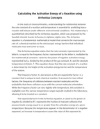Calculating the Activation Energy of a Reaction using Arrhenius Concepts Reading Worksheet sample page
