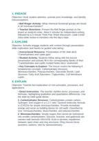 Carbohydrates & Lipids 5E Lesson Plan sample page