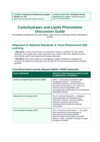 Carbohydrates & Lipids Phenomena-Based Lesson: The Structural Solubility Paradox Between Plant Cellulose and Animal Glycogen Polymers Teacher Discussion Guide sample page