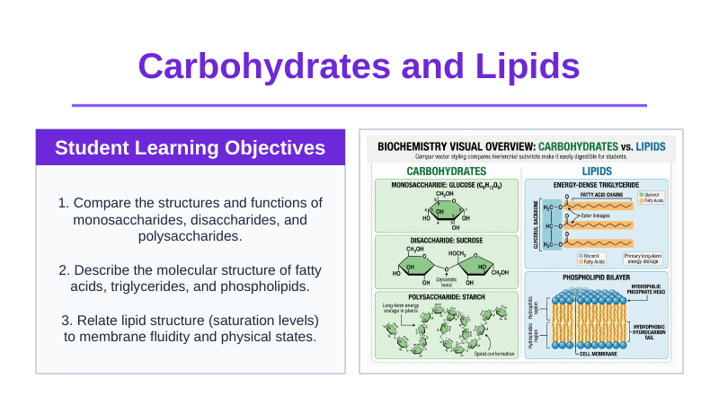 Carbohydrates & Lipids Slide Show Presentation sample page