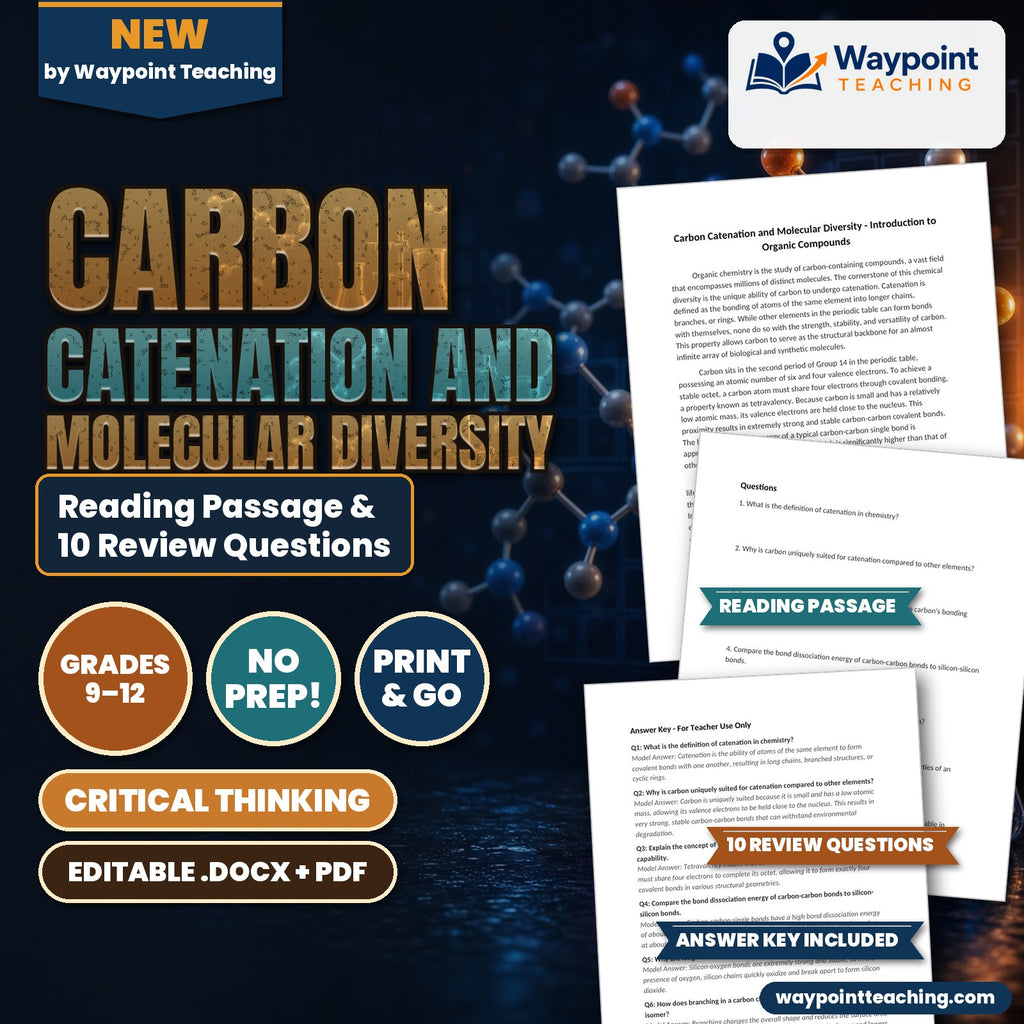 Carbon Catenation and Molecular Diversity Reading Worksheet cover
