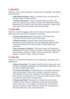Chemical Kinetics & Reaction Rates 5E Lesson Plan sample page