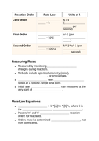 Chemical Kinetics & Reaction Rates Guided Notes sample page