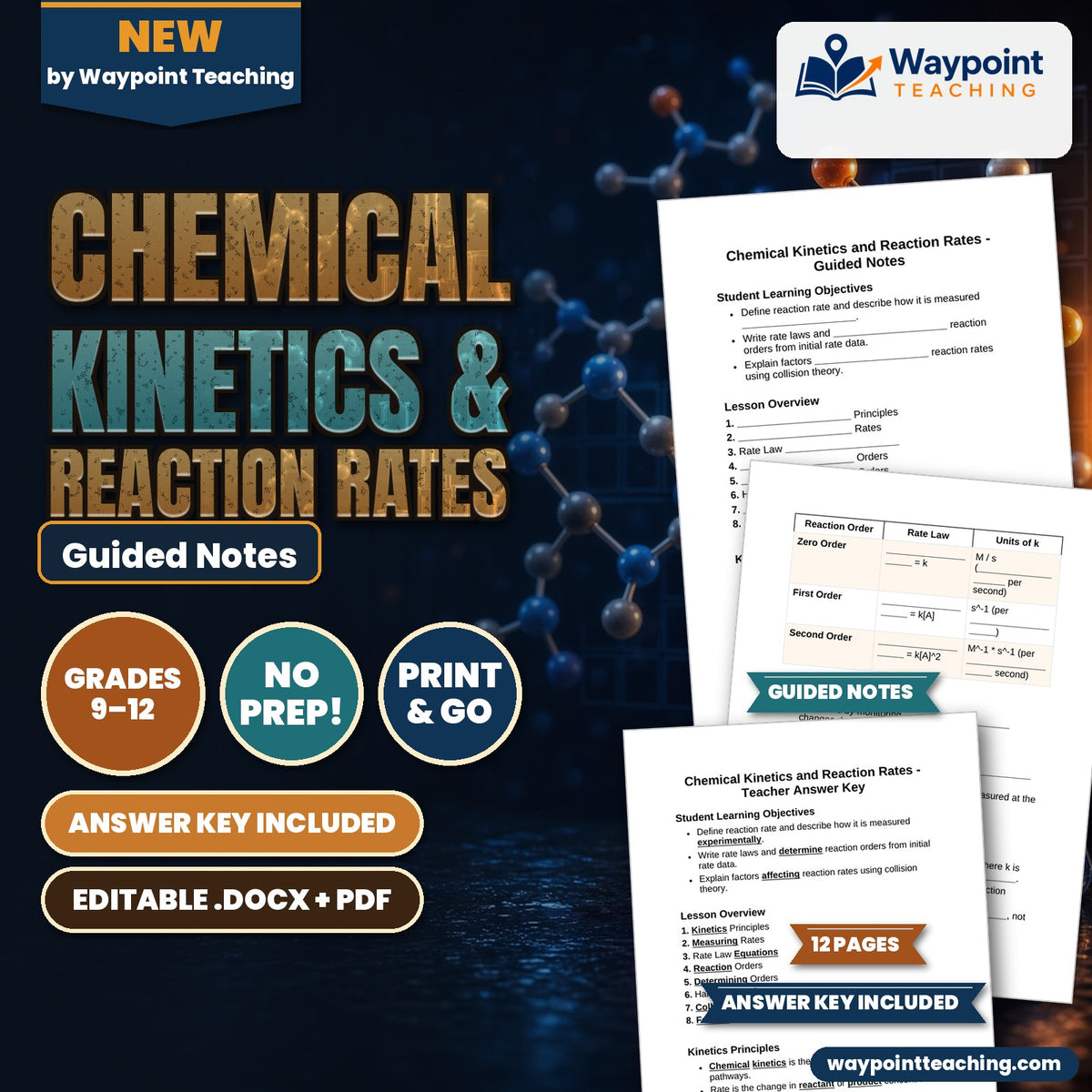 Chemical Kinetics & Reaction Rates Guided Notes cover