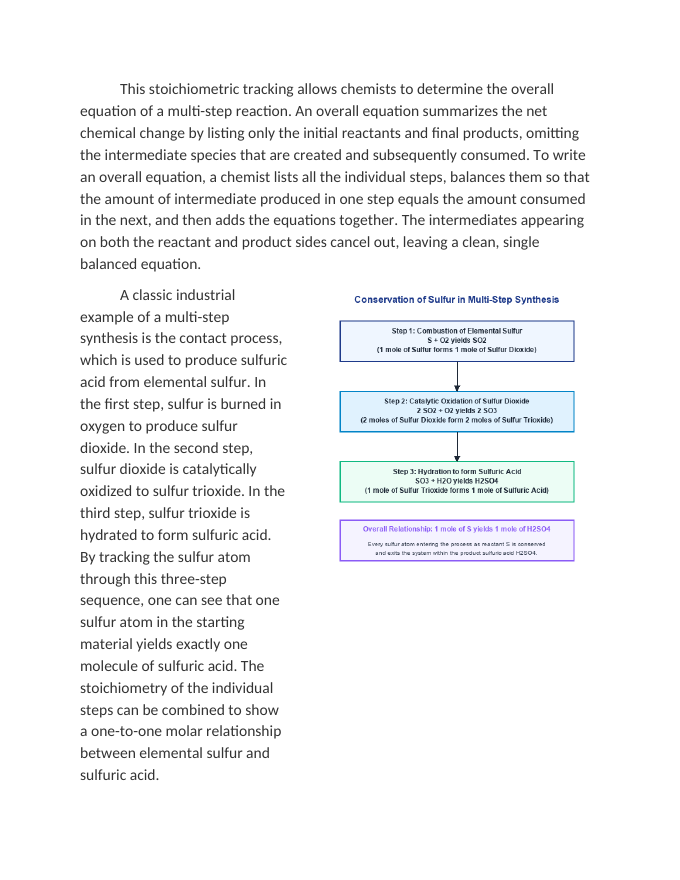 Conservation of Atoms in Multi-Step Syntheses Reading Worksheet sample page