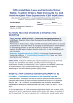 Differential Rate Laws and Method of Initial Rates: Reaction Orders, Rate Constants (k), and Multi-Reactant Rate Expressions CER Phenomena Worksheet sample page