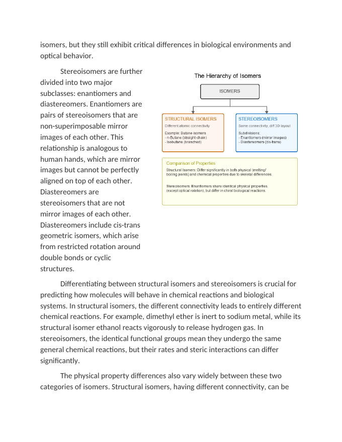Differentiating Structural Isomers and Stereoisomers Reading Worksheet sample page