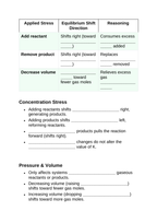Equilibrium Constants & Le Chatelier's Principle Guided Notes sample page